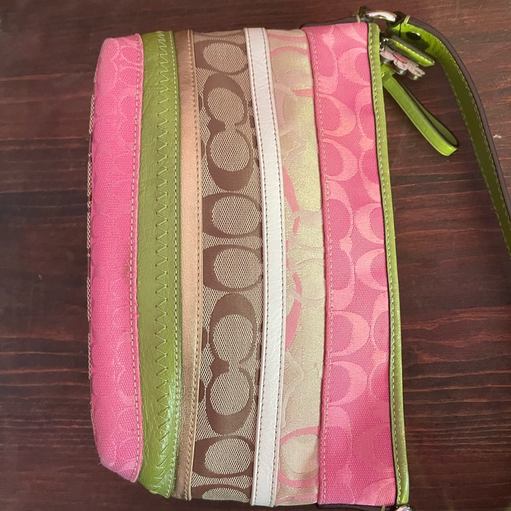 Coach Mini Bag in Pink and Lime Green - Picture 11 of 12